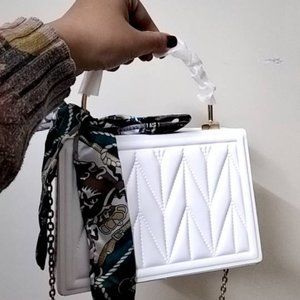 Women's fashion cross-dressing bag with a lovely silk bow tie